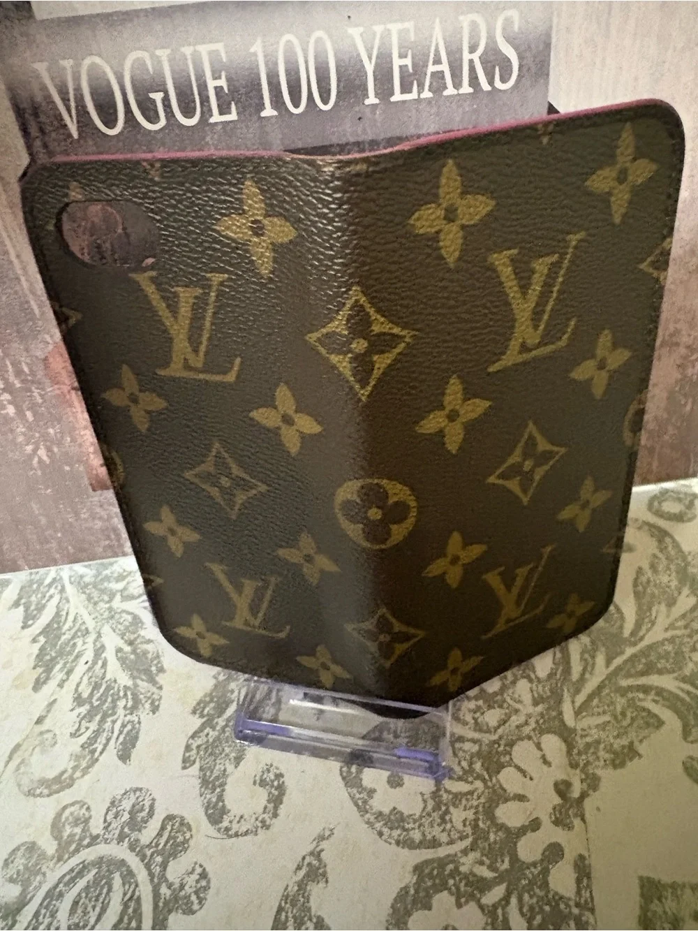Louis Vuitton Monogram Phone Folio with Bright Pink Interior